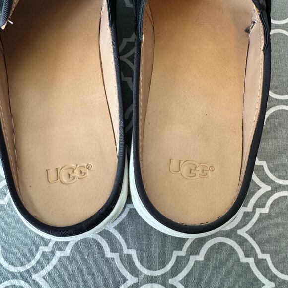 UGG Luci Bow slip-on mules black suede Women’s Size 8 Slides Minimalist Preppy - Picture 4 of 8